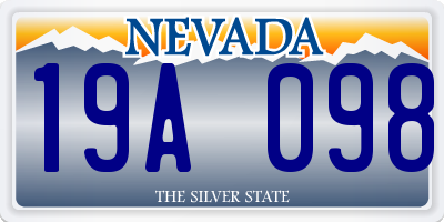 NV license plate 19A098