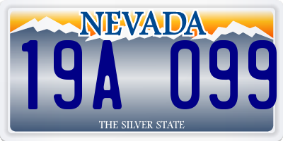 NV license plate 19A099