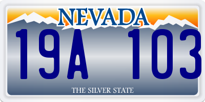 NV license plate 19A103