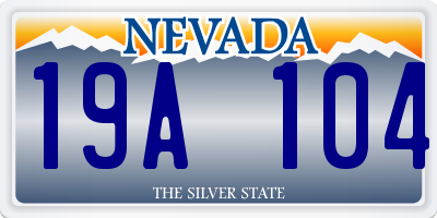 NV license plate 19A104