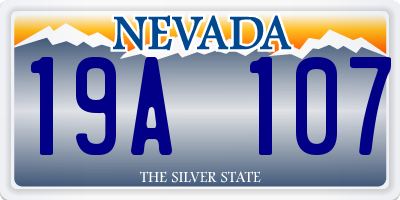 NV license plate 19A107