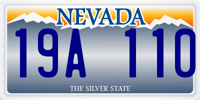 NV license plate 19A110
