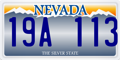 NV license plate 19A113