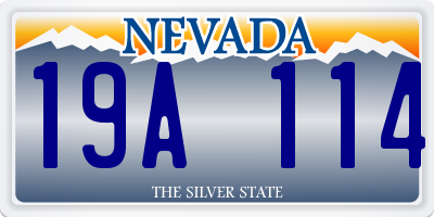 NV license plate 19A114
