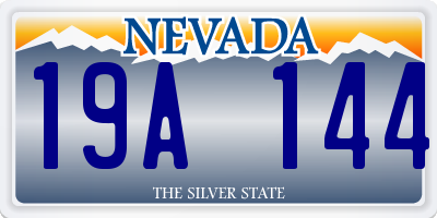 NV license plate 19A144