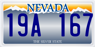 NV license plate 19A167