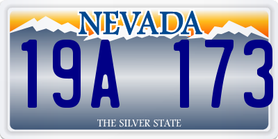 NV license plate 19A173