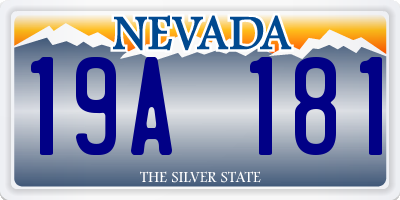 NV license plate 19A181