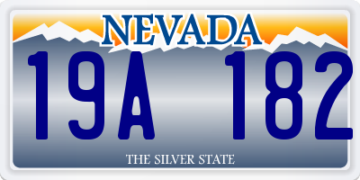 NV license plate 19A182