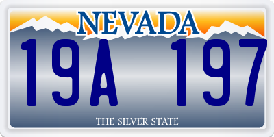 NV license plate 19A197