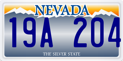 NV license plate 19A204