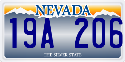 NV license plate 19A206