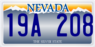 NV license plate 19A208