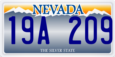 NV license plate 19A209