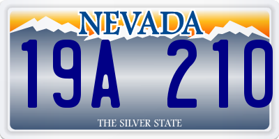 NV license plate 19A210