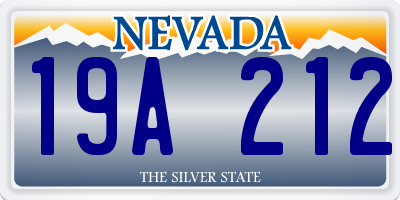 NV license plate 19A212