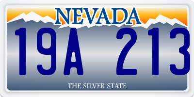 NV license plate 19A213