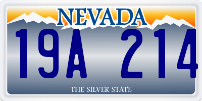 NV license plate 19A214