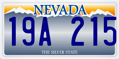 NV license plate 19A215