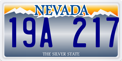 NV license plate 19A217
