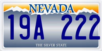 NV license plate 19A222