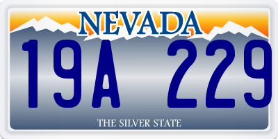 NV license plate 19A229