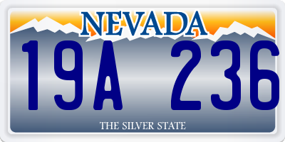 NV license plate 19A236