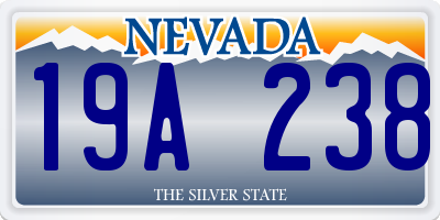 NV license plate 19A238