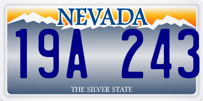 NV license plate 19A243