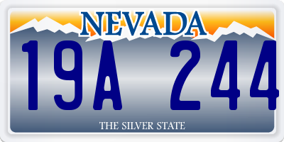 NV license plate 19A244