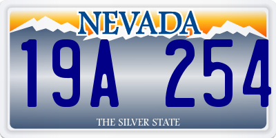 NV license plate 19A254