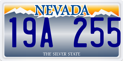 NV license plate 19A255