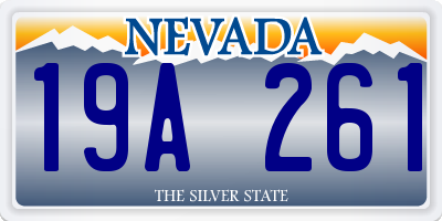 NV license plate 19A261