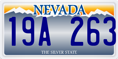 NV license plate 19A263