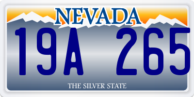 NV license plate 19A265