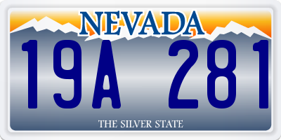 NV license plate 19A281