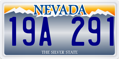 NV license plate 19A291