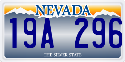 NV license plate 19A296