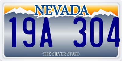 NV license plate 19A304