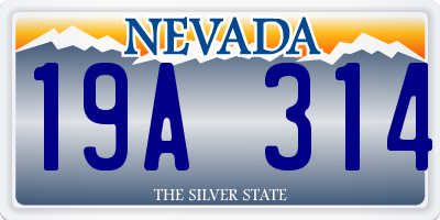 NV license plate 19A314