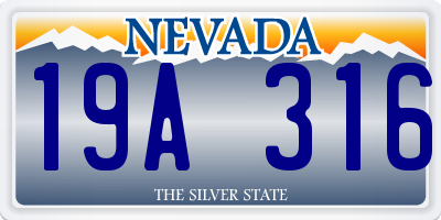 NV license plate 19A316
