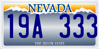 NV license plate 19A333