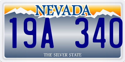 NV license plate 19A340