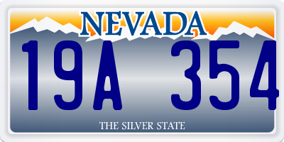 NV license plate 19A354