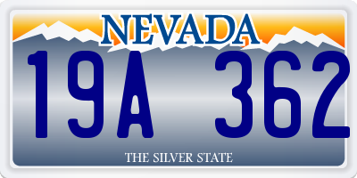 NV license plate 19A362