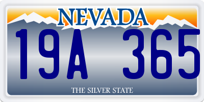 NV license plate 19A365