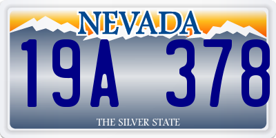 NV license plate 19A378
