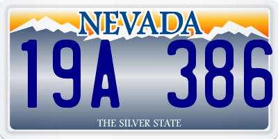 NV license plate 19A386