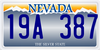 NV license plate 19A387