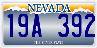 NV license plate 19A392